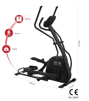 Vélo elliptique HELIS FD auto-alimenté - CARE - ergomètre connecté