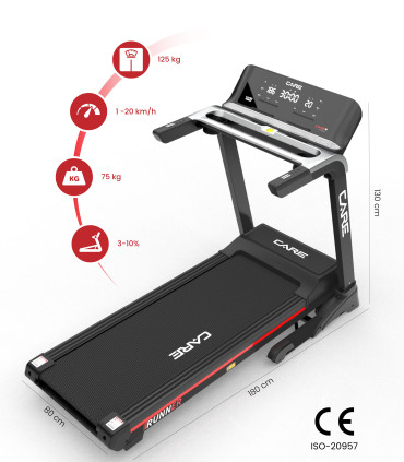 Tapis de course connecté - 20km/h - CARE - RUNNER - Reconditionné