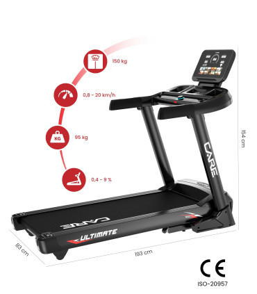 Tapis de course - CARE - ULTIMATE - 20km/h inclinable et connecté