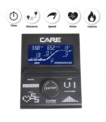 Vélo d'appartement - CARE - CV-385 - Ergomètre et connecté - Reconditionné