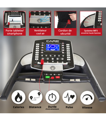 Tapis de course connecté - 22km/h - CARE - Fast Runner - KINOMAP - Reconditionné
