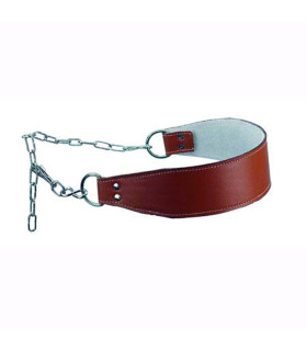 Leren riem met ketting