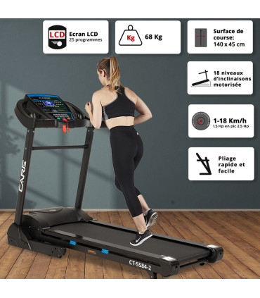 Tapis de course Connecté - CT-5584 - 18km/h - Reconditionné