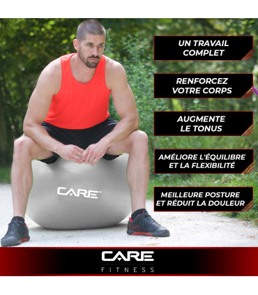 Gym Ball 55cm anti-burst met pomp - CARE
