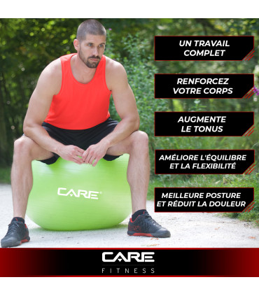 Gym Ball 75cm anti-burst met pomp - CARE