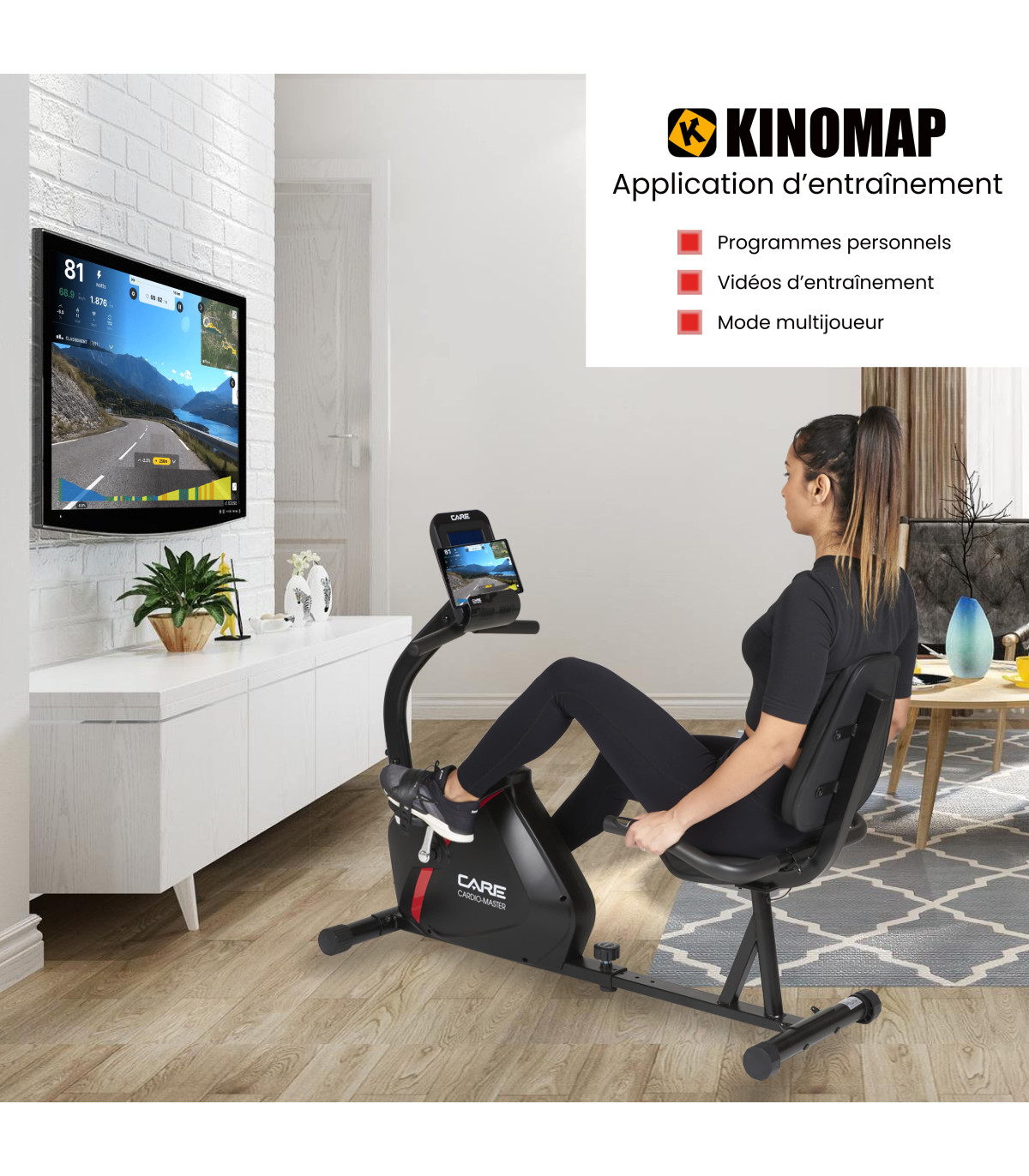 Vélo appartement online connecté tv
