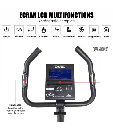 Vélo d'appartement - CARE - CV-385 - Ergomètre et connecté