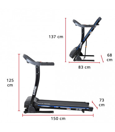 Verbonden loopband - 16km/u - CARE -FBA- CT-705-2 - KINOMAP