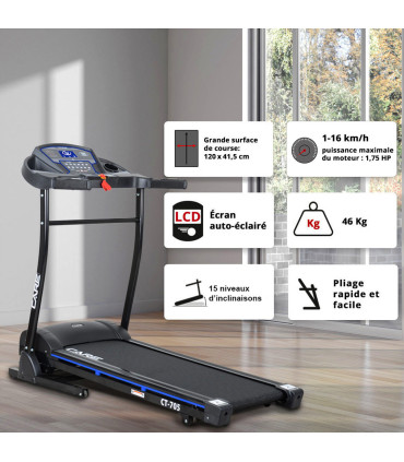 Verbonden loopband - 16km/u - CARE -FBA- CT-705-2 - KINOMAP