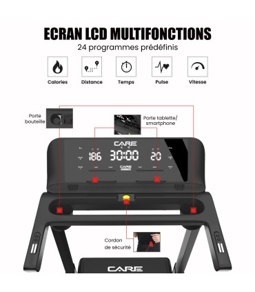 Tapis de course connecté - 20km/h - CARE -FBA-DE CT-750 - KINOMAP