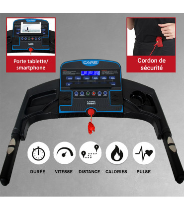 Tapis de course connecté - 14km/h - CARE - CT-734-2 FBA-DE - KINOMAP