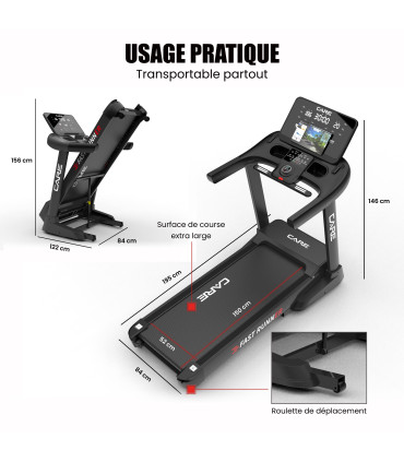 Tapis de course connecté 22 km/h -FBA-DE - CARE - Fast Runner SP