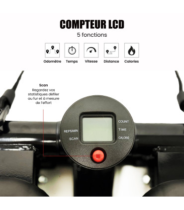 Mini stepper avec compteur et bandes de résistance - CARE - SM-842