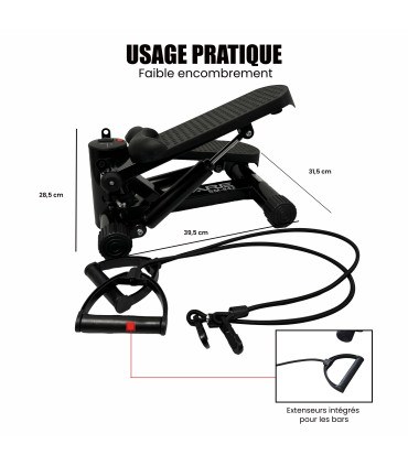 Mini stepper avec compteur et bandes de résistance - CARE - SM-842