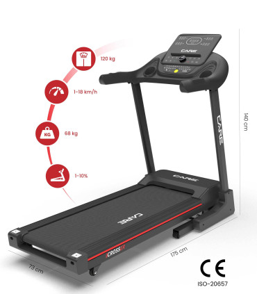 Tapis de course connecté - 18km/h - CARE - CROSSER - KINOMAP