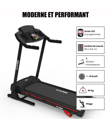Tapis de course connecté - 16km/h - CARE - CT-5588-2 - KINOMAP - FBA-DE