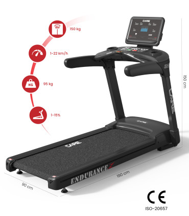 Tapis de course professionnel - 22km/h - CARE - ENDURANCE - Reconditionné